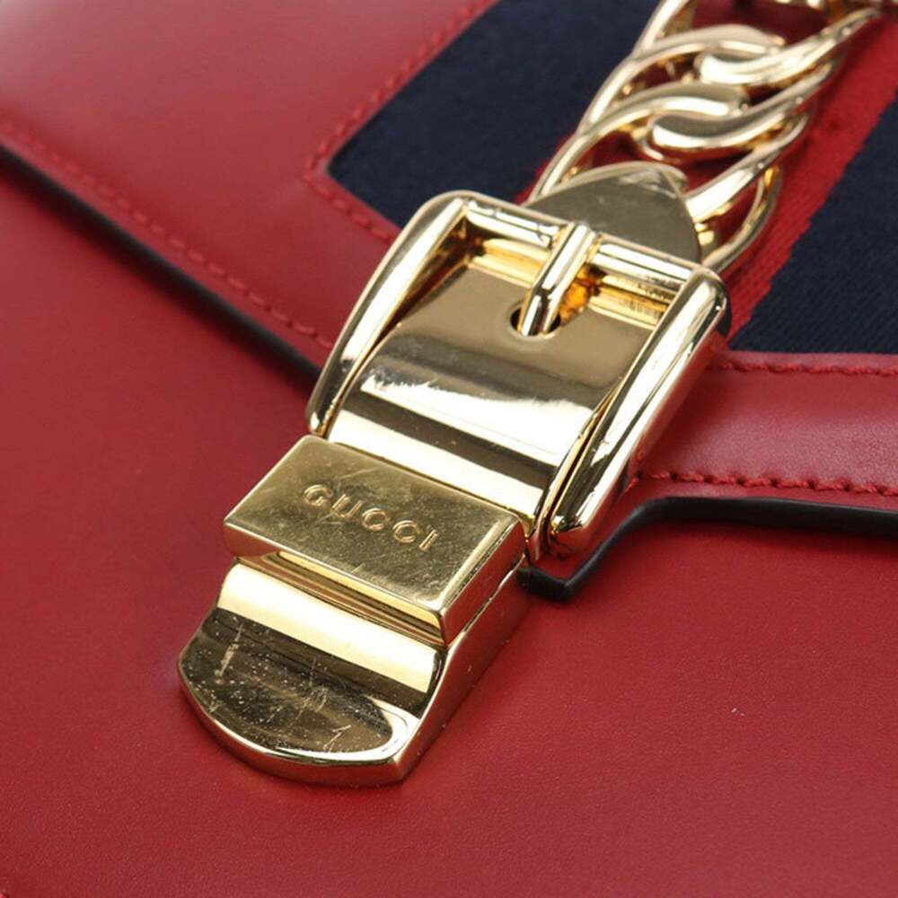 GUCCI Authentic Red Sylvie Shoulder Bag - Picture 4 of 10